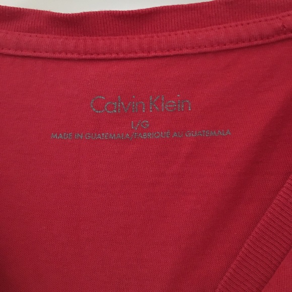 Red Mens Calvin Klein T-shirt - Picture 2 of 3